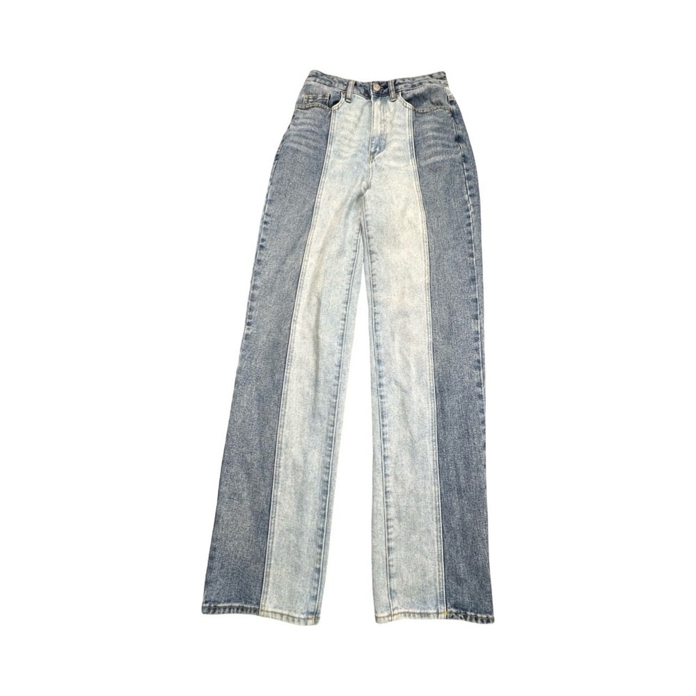 PacSun Jeans Womens 26 Blue 90s‎ Boyfriend Two Tone Colorblock High Rise Denim